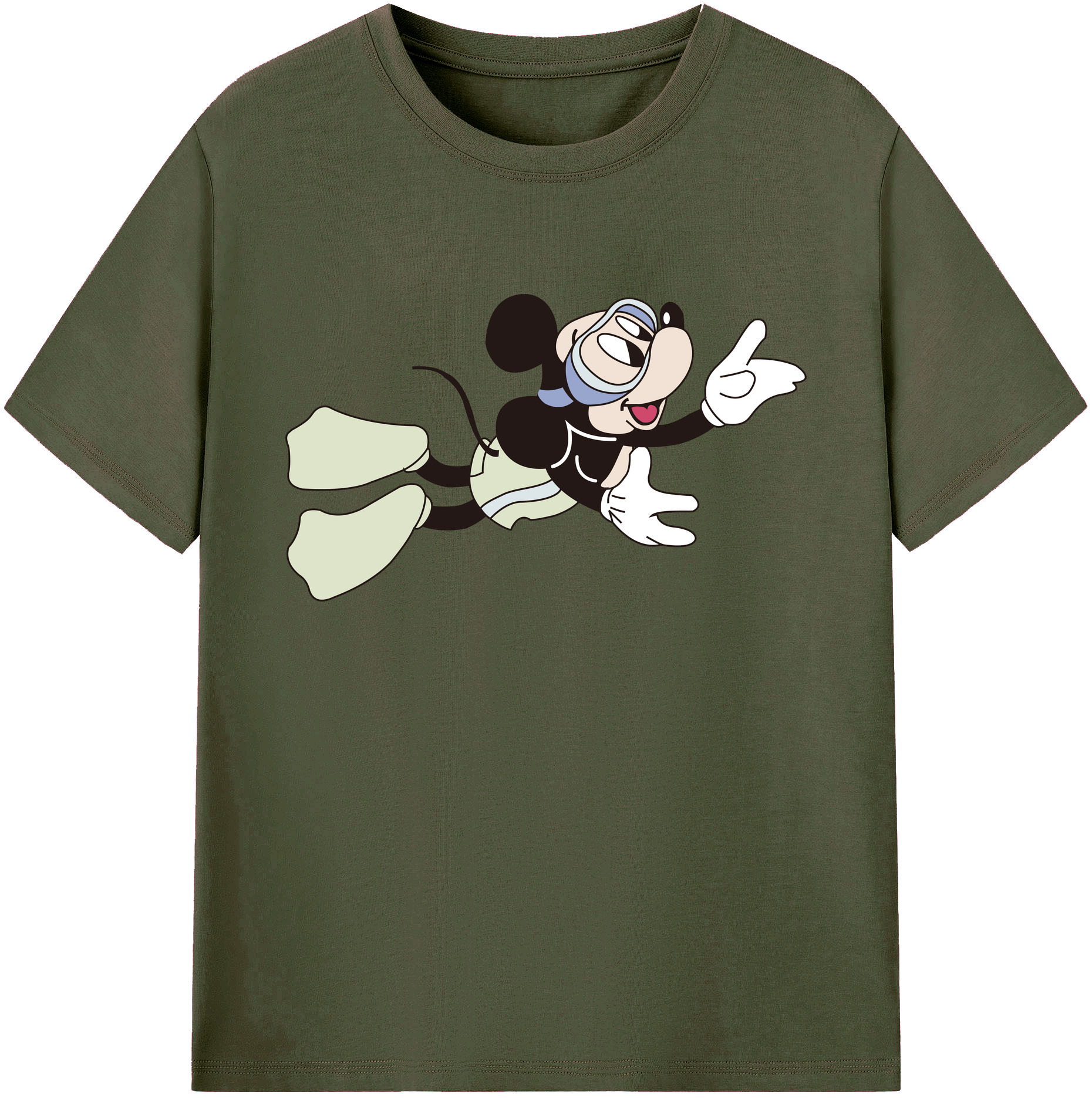 ミッキーマウス Mickey Mouse 綿100％ メンズ半袖Tシャツ｜肌触りやわらか＆通気性